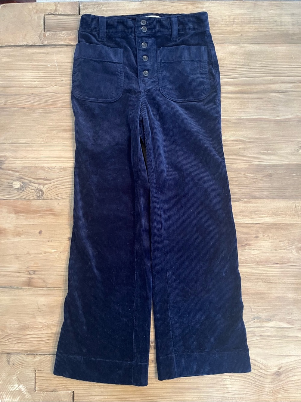 Navy Corduroy Wide-Leg Pants with buttons. Never worn!
